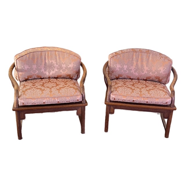 Pair of Vintage Chinoiserie Chairs in Mozambique Wood For Sale