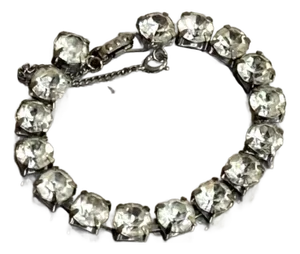 1950s-60s Chunky Rhinestone Chain Bracelet