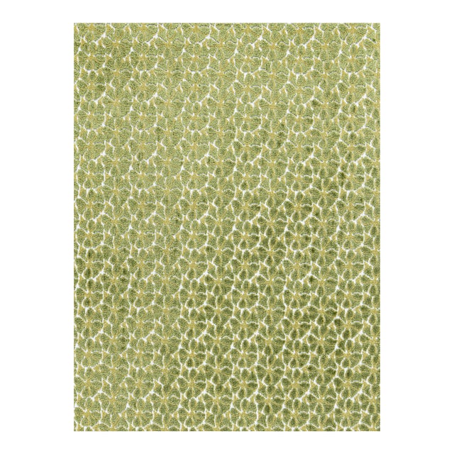 The House of Scalamandré Petal Velvet Fabric, Leaf For Sale