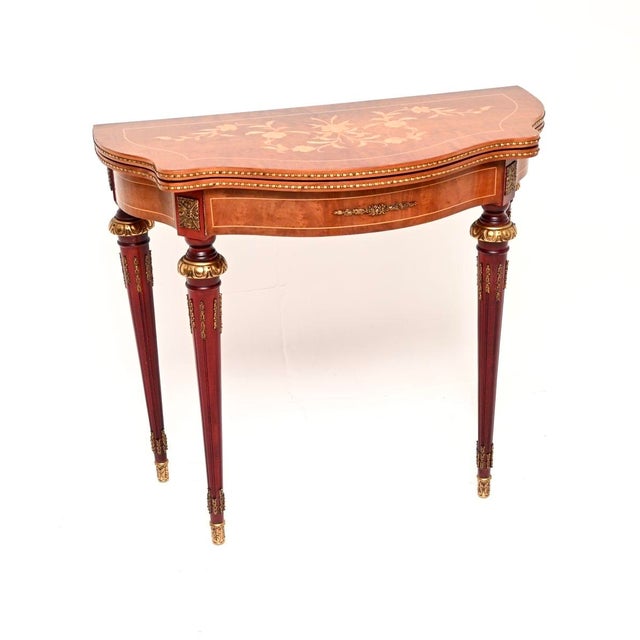Antique French Inlaid Console Table, 1950 For Sale - Image 11 of 11