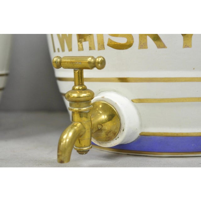 Antique Loftus London English Victorian Porcelain Spirits Whisky Barrels - Pair For Sale - Image 13 of 18