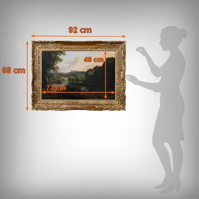 A. Savary, Discussion by the River, Mid-19th Century, Oil on Canvas For Sale - Image 15 of 16