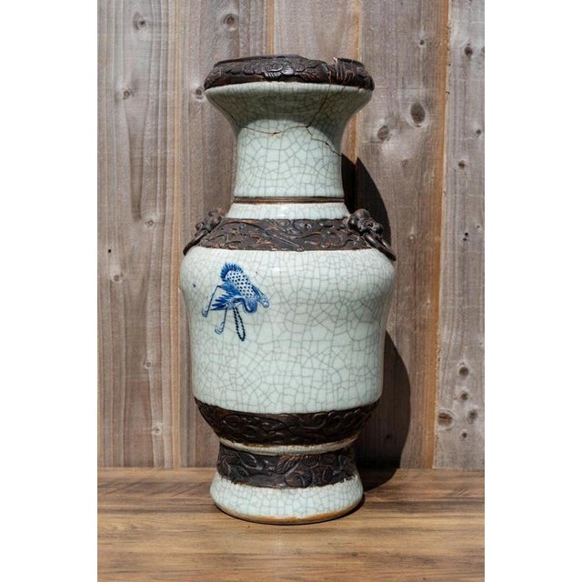 19th Century Large Early 19th Century Chinese Qing Dynasty Crackle Glazed Porcelain Vase For Sale - Image 5 of 18