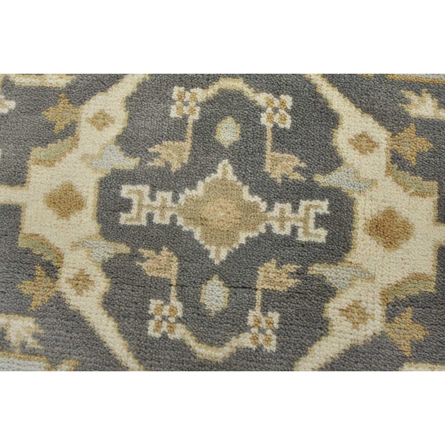Textile Oushak Rug 3’1” X 5’1” Gray Wool Tribal Hand-Knotted Oriental Carpet For Sale - Image 7 of 12