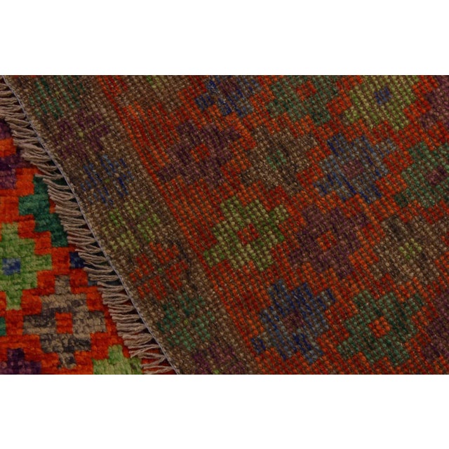 Textile 1990s Rustic Southwestern Balouchi Orange Wool Rug - 4′8″ × 6′4″ For Sale - Image 7 of 8