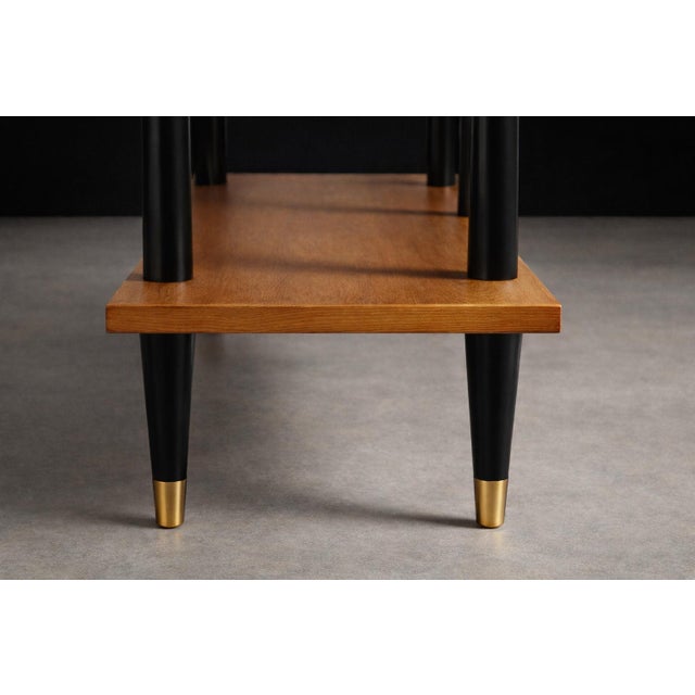 Wood Brazilian Modernist Bookshelf in Ebonized Pau Marfim with Bronze Sabots — Móveis Valério, Brazil, 1950s - Lot 687 For Sale - Image 7 of 12
