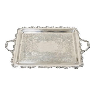 Antique Wilcox International Silver Co. American Rose 7391 Serving Platter Tray For Sale