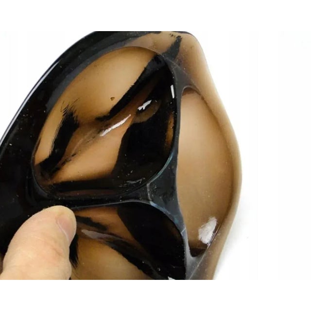 Postmodern Art Deco Salt Cellar from Ząbkowice Glassworks, Poland, 1970s For Sale - Image 3 of 4