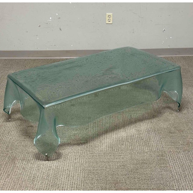 1980's Vintage Murano "attributed" Glass Hand Blown Handkerchief Coffee Table from Italy. Beautiful piece. Condition...