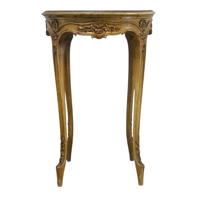 Pair of Antique Grand Rapids French Hand Painted Oval Side Tables For Sale - Image 12 of 18