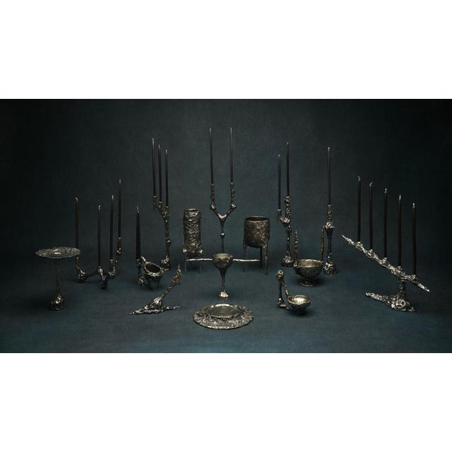 Metal Omnia Vanitas Vanité 33 Candelabra in Patinated Cast Bronze by William Guillon For Sale - Image 7 of 14