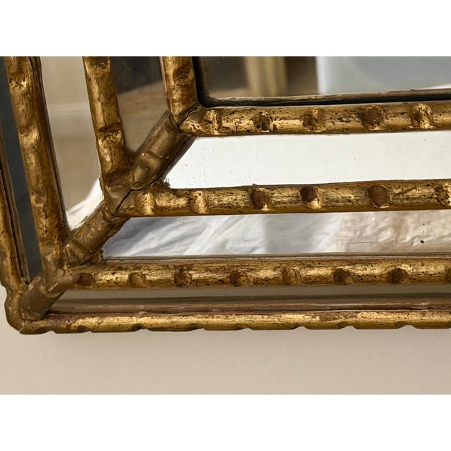 1960s Mid Century Modern Gold Tone Wall Mirro For Sale - Image 4 of 9