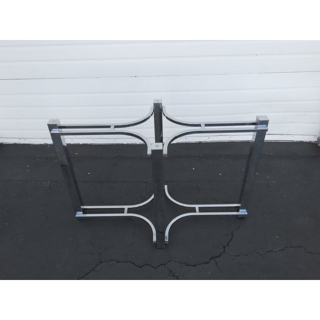 Hollywood Regency Chrome Glass Top Dining Table 6430 For Sale In Miami - Image 6 of 18