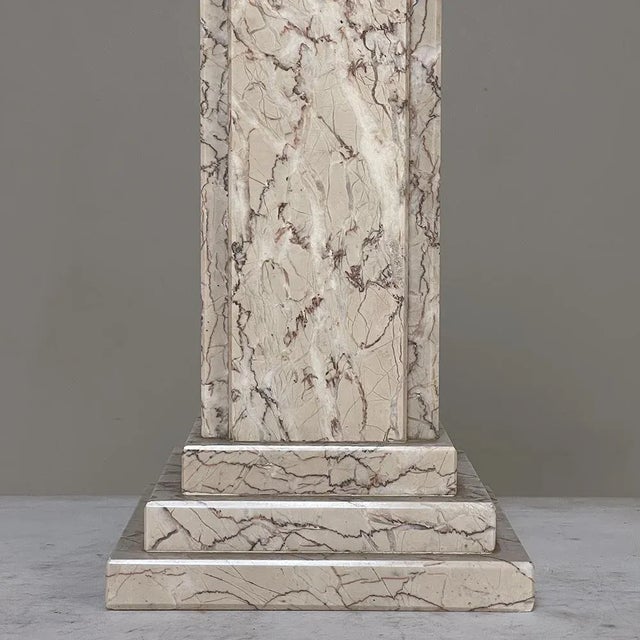 Antique Small Marble Neoclassical Pedestal For Sale - Image 9 of 13