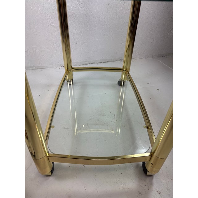 Mid-Century Design Institute of America Brass and Glass Bar Trolley For Sale - Image 10 of 11