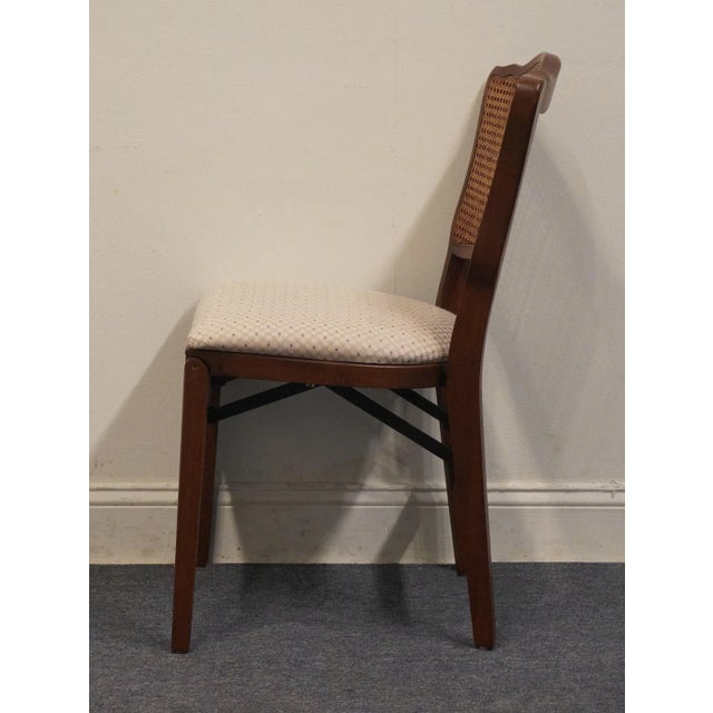 Stakmore Furniture of Owego, Ny Walnut Cane Back Folding Game Chair For Sale - Image 9 of 12