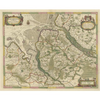 Antique Map of the Area of Bremen and Lower Saxony For Sale