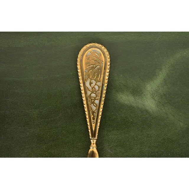 Early 20th Century Tiffany Studios New York Grapevine Bronze Doré and Favrile Slag Glass Letter Opener For Sale - Image 5 of 11