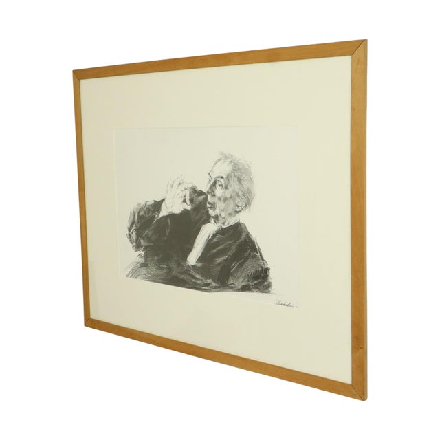 Wood Herwig Driesschaert, Pleading Lawyer, 1974, Charcoal on Paper, Framed For Sale - Image 7 of 14