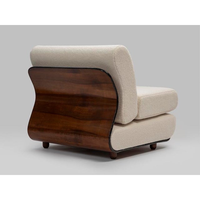 Beautiful armchair made of Bentwood, newly upholstered in white Bouclé fabric, sold individually (price per piece). Can be...