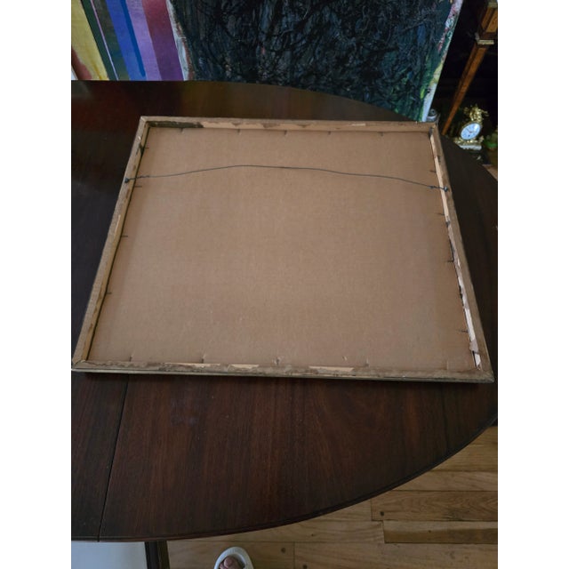 Paper Vintage Mid Century Modern Watercolor Painting Impressionist For Sale - Image 7 of 12