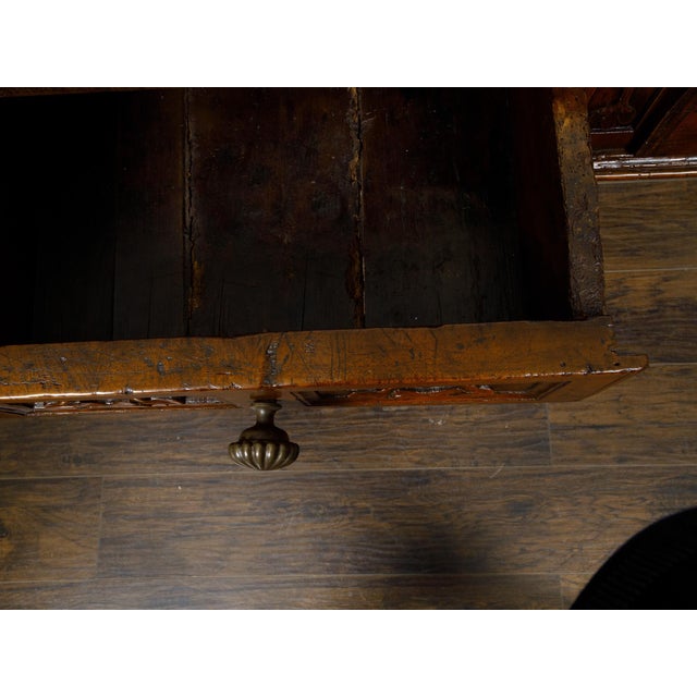 18th Century Spanish Walnut Console Table with Carved Drawers and Baluster Legs For Sale - Image 12 of 12