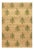 Rug & Kilim's Block Print Flatweave Rug in Beige with Green Floral Patterns - 9x12 For Sale