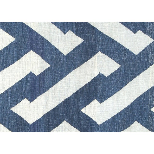 Contemporary Egyptian Kilim. Hand woven in modern designs with wool on cotton foundation in the Fustat region of the Nile...