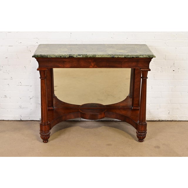 An outstanding French Empire or Louis XVI style console table, sofa table, or entry table By Maitland Smith Circa Late...