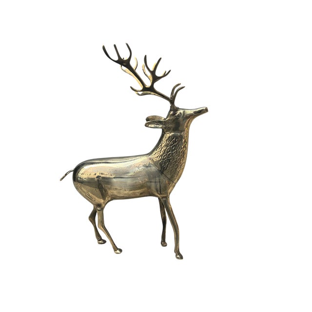 Vintage Brass Deer Figurine For Sale - Image 11 of 14