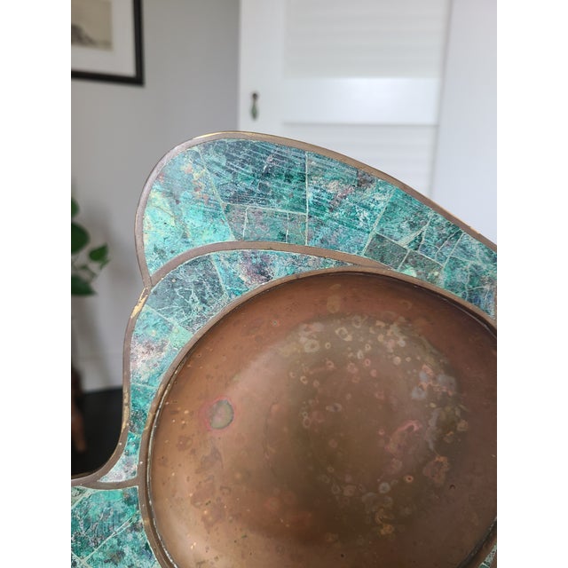 Vintage Los Castillo Taxco Malachite Dove Tray For Sale - Image 9 of 11