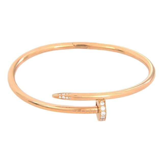 Cartier Juste un Clou Diamond 18k Pink Gold Bracelet w/Paper - Size 18 For Sale