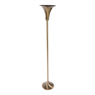Brass Tulip Torchiere by Casella For Sale