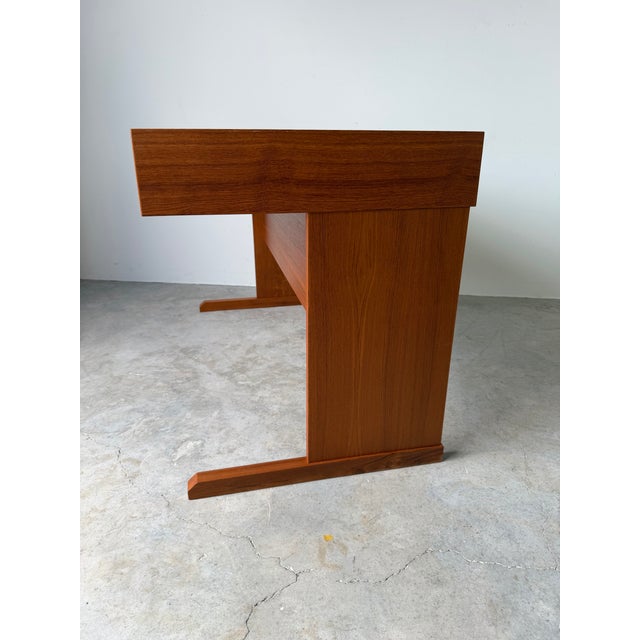 1970’s Mid-Century Modern Vi-Ma Danish Teak Desk With Hidden Sliding Filing Cabinet For Sale - Image 9 of 12