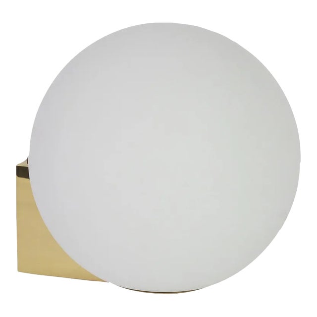 Large German Brass Opal Glass Wall Lights from Limburg, 1970s For Sale