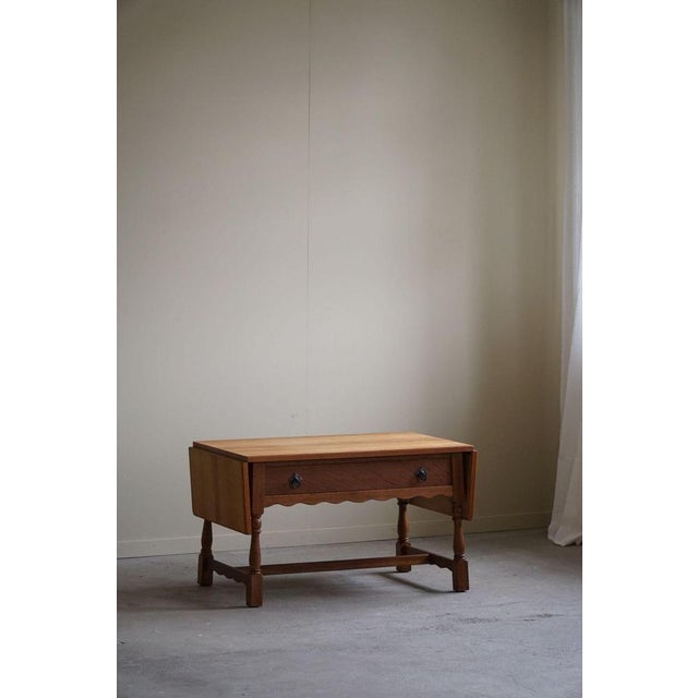 Mid-Century Danish Folding Table with a Drawer in Oak, Henning Kjærnulf, 1960s by Henning Kjærnulf, 1950s For Sale - Image 16 of 18