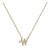 10K Yellow Gold Diamond Accent "W" Initial Script Style Pendant Necklace For Sale
