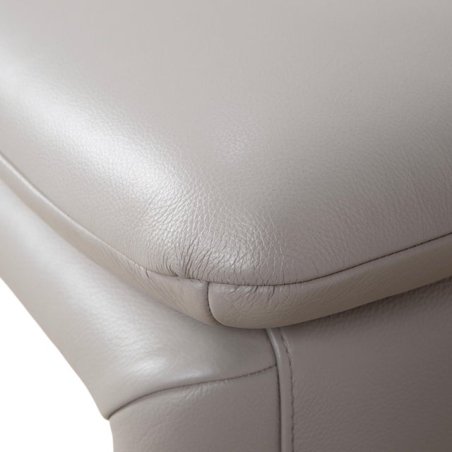 Leather Stool in Grey by Koinor For Sale - Image 6 of 12