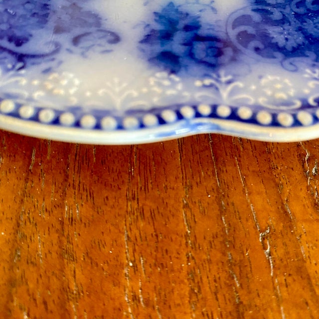 Late 19th Century Flow Blue W. H. Grindley & Co England "Clarence" Made in England Plate For Sale - Image 5 of 15