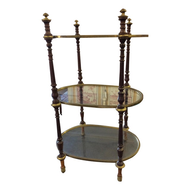 Empire Brass & Mahogany Antique Side/Drink Table | Chairish