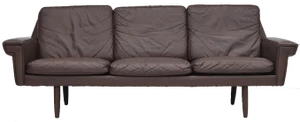 Danish 3-Seater Sofa in Brown Leather, 1970s