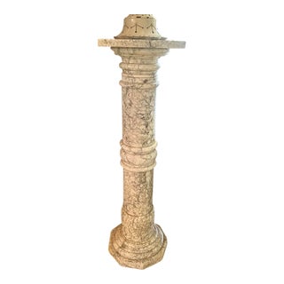 Neoclassical Italian Carrara Marble Pedestal, 19th Century For Sale