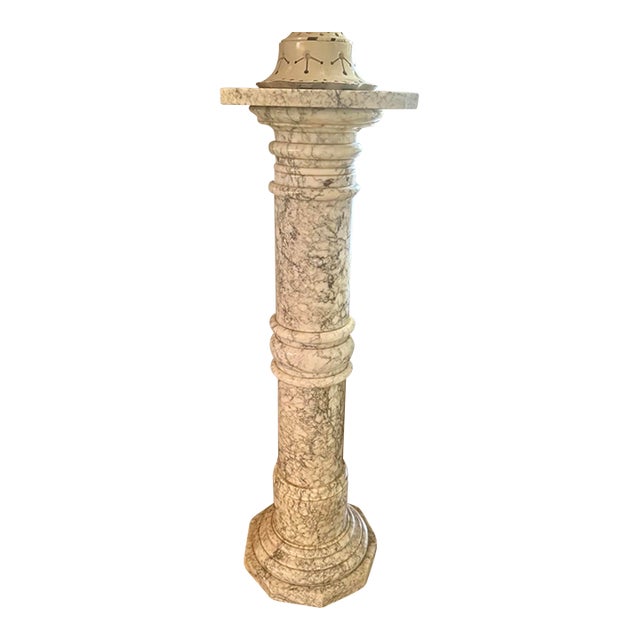 Neoclassical Italian Carrara Marble Pedestal, 19th Century For Sale