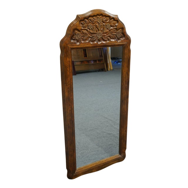 HICKORY MANUFACTURING Co. Country French Provincial 24" Carved Floral Dresser / Wall Mirror 610-20 53.75" High 24" Wide 1"...