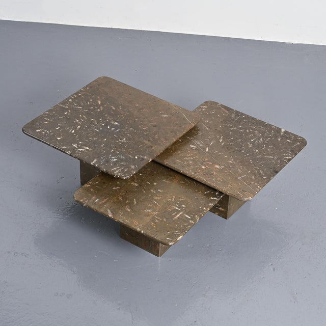 Fossile Nesting Tables, Switzerland, 1970, Set of 3 For Sale - Image 6 of 17