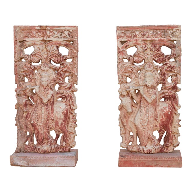 Set of 2, Vintage Krishna Statues For Sale