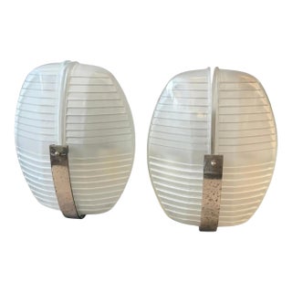 1961 Set of Two Space Age Lambda Wall Sconces by Vico Magistretti for Artemide For Sale