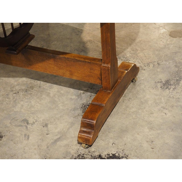 Antique French Cherrywood Wine Tasting Table With Lyre Support, Circa 1890 For Sale - Image 16 of 18