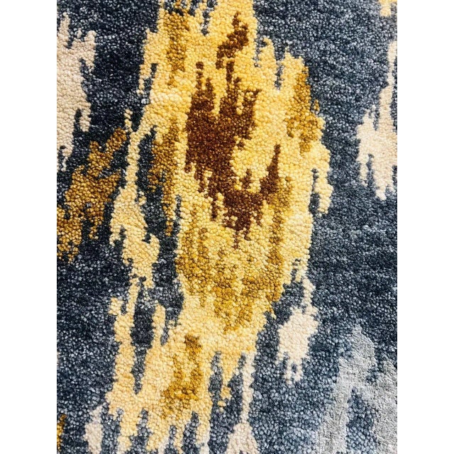 2020s Light Green Ikat Design Rug For Sale - Image 4 of 13