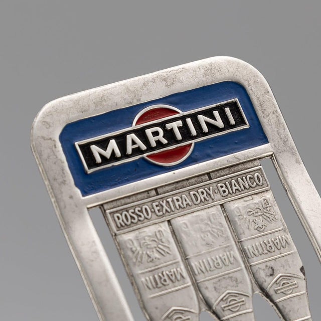 1980s Vintage 20th Century English Silver & Enamel Martini Bookmark, 1985 For Sale - Image 5 of 8